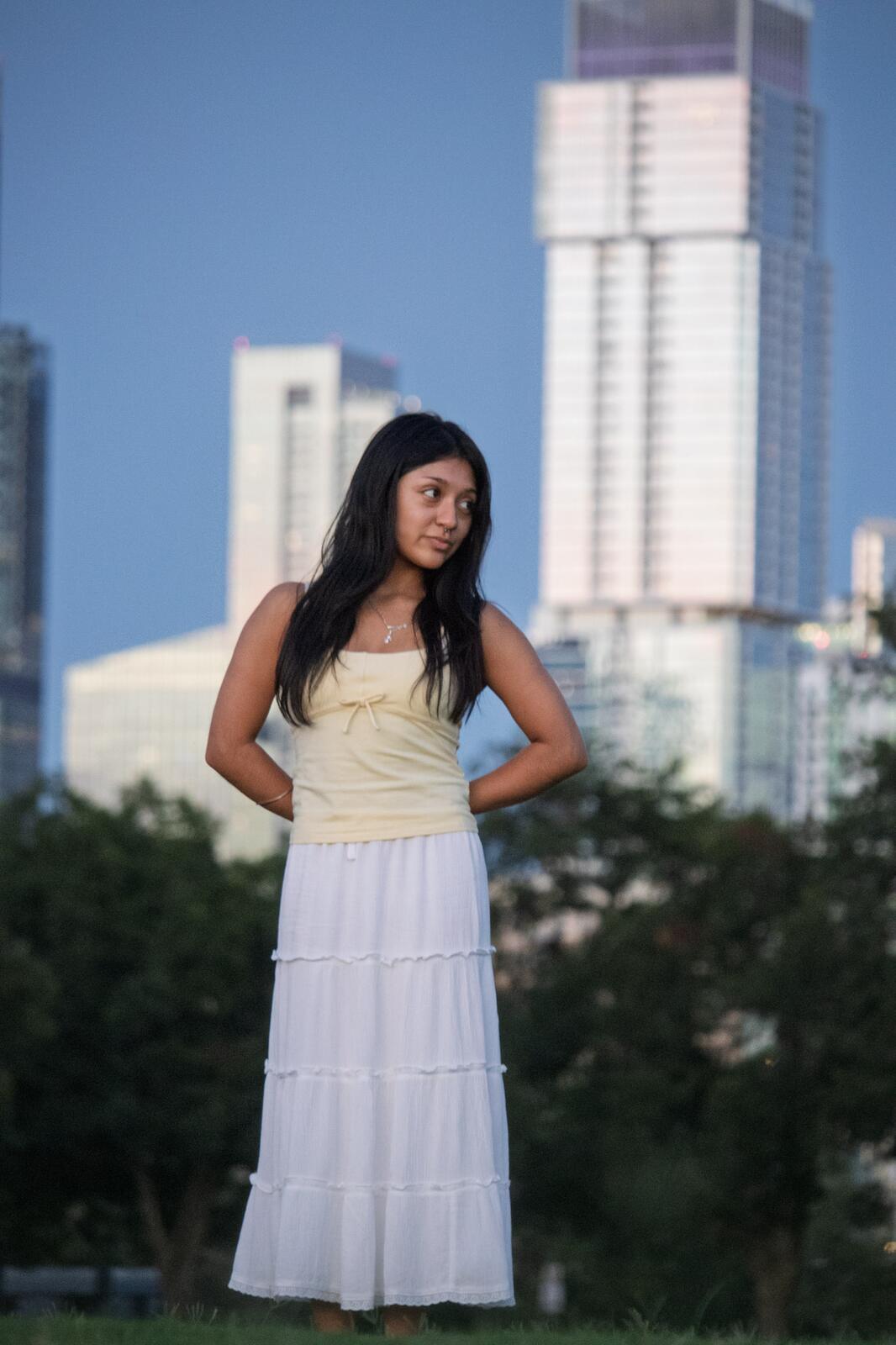 Ale in front of the Austin skyline